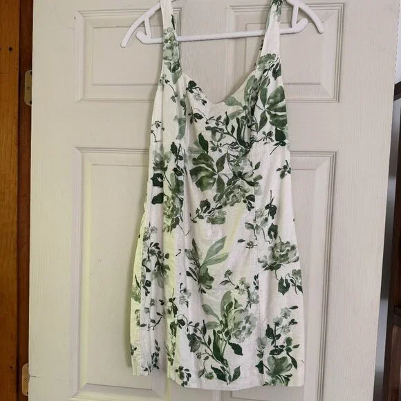 Abercrombie Corset Seamed Linen-Blend Mini Dress - Picture 1 of 4